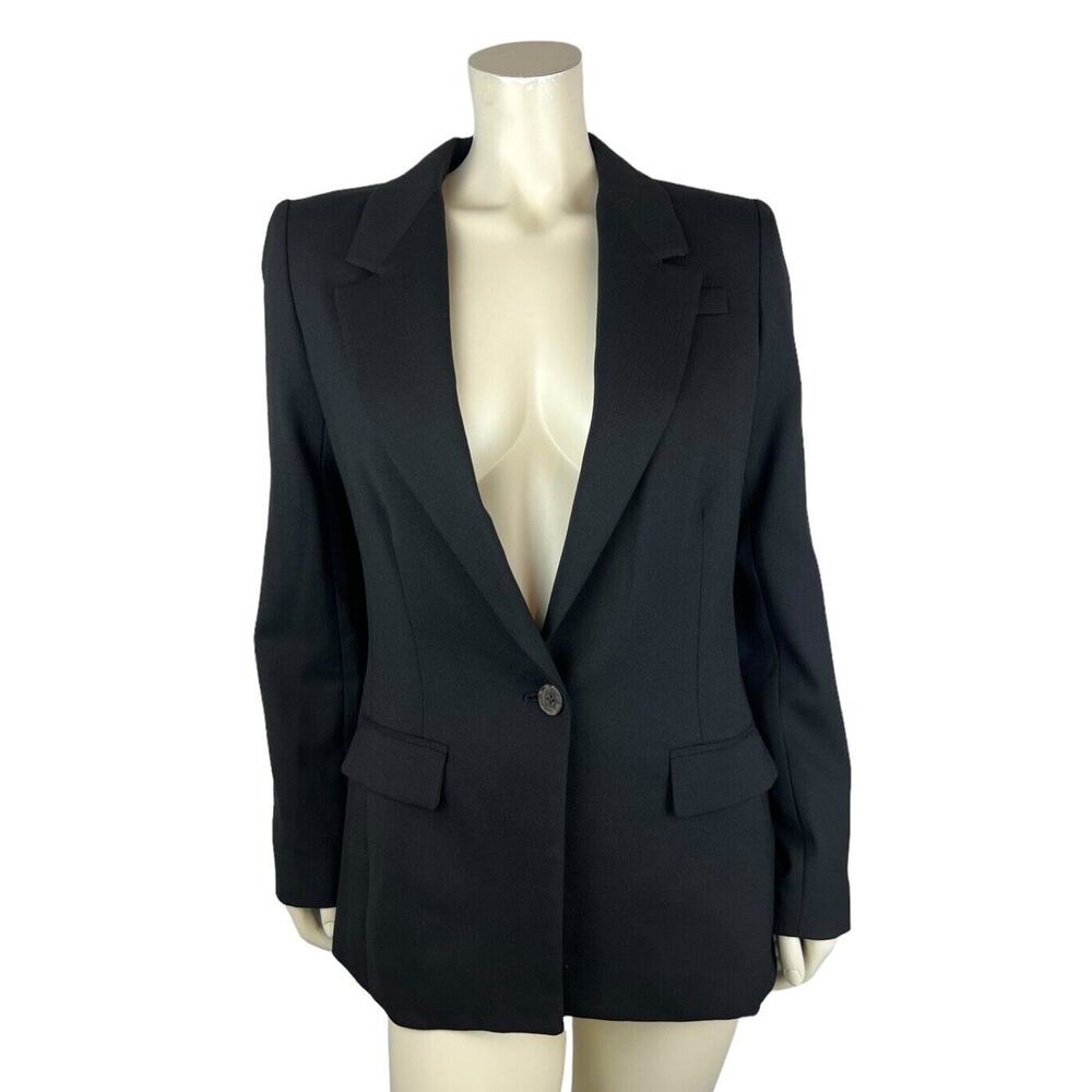 J. Crew Black Italian City Wool Willa Blazer Size 4T Button Notch Lapel Tall
